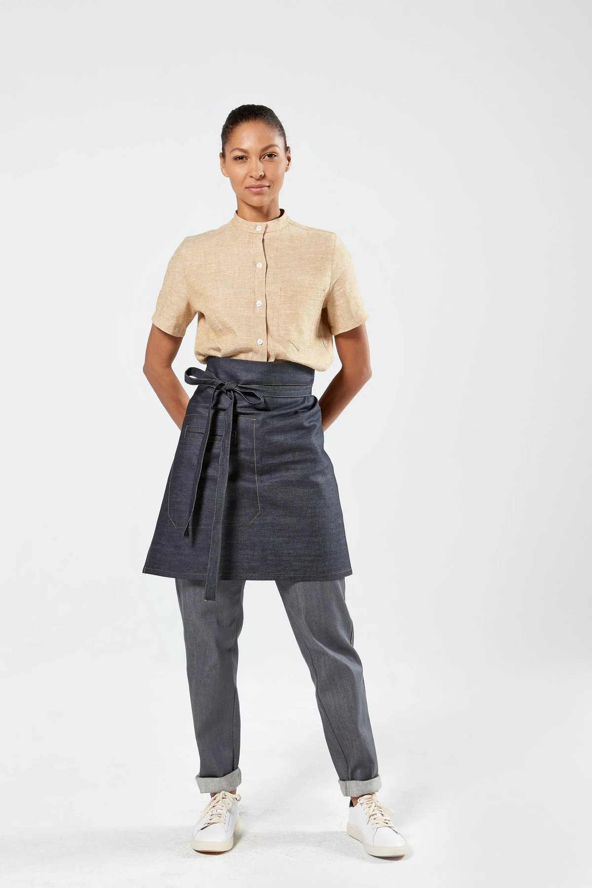 Dark Denim Hospitality Half Apron for 1 Hotel by Finery.