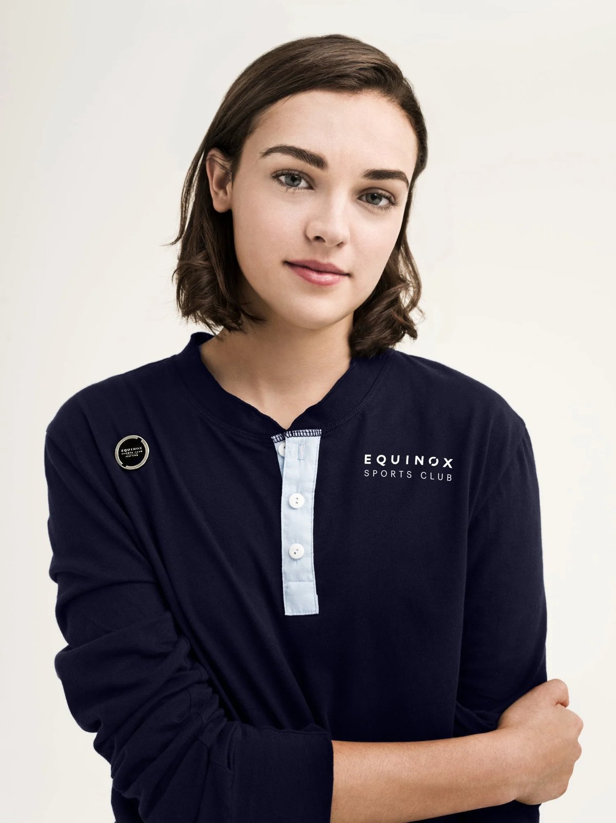 black sports club henley womens uniform for equinox by finery.
