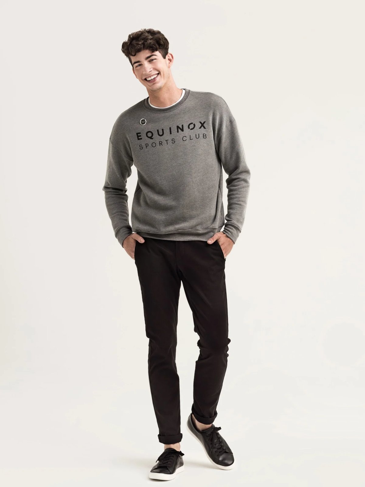 grey sports club sweater uniform for equinox by finery.