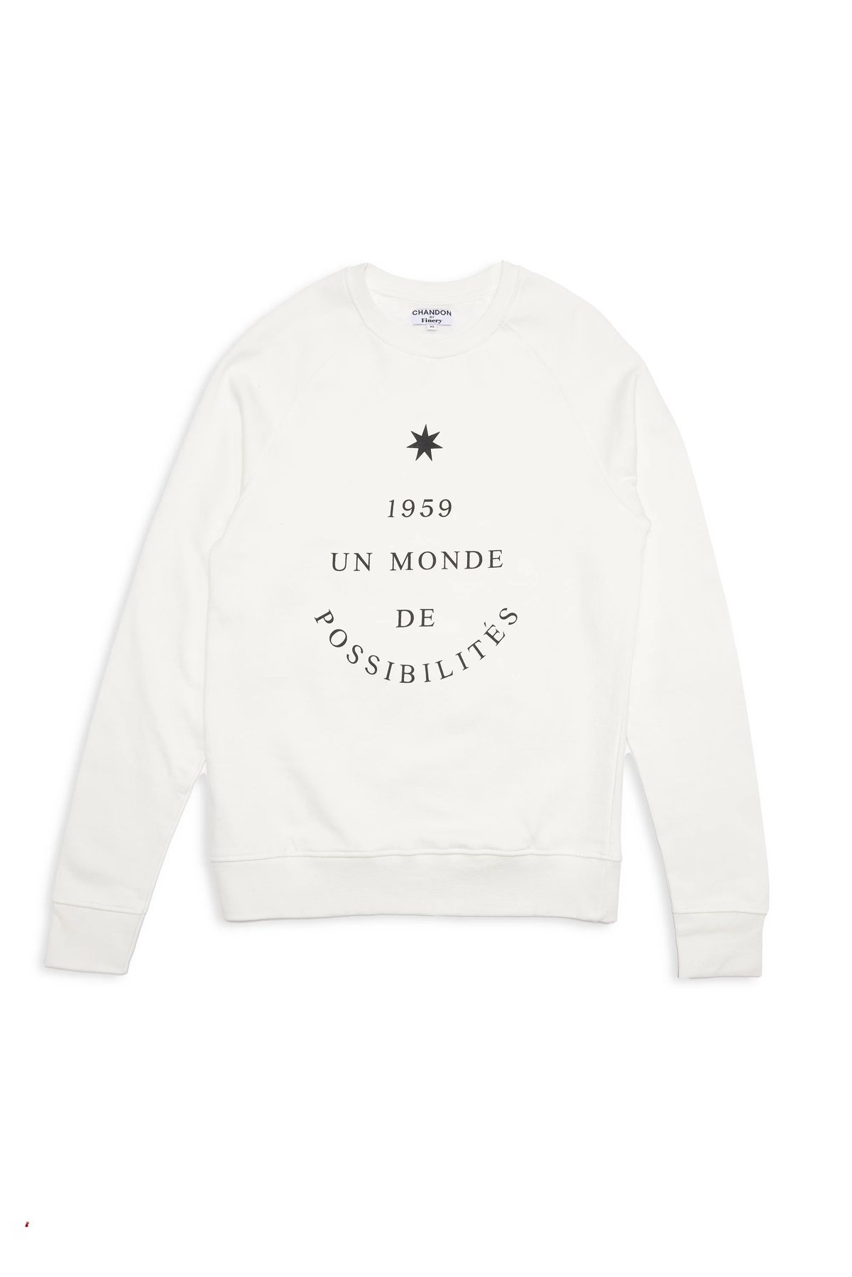 Flat lay of Finery x Chandon long sleeve designed by Finery for Iconic Winery in Napa.