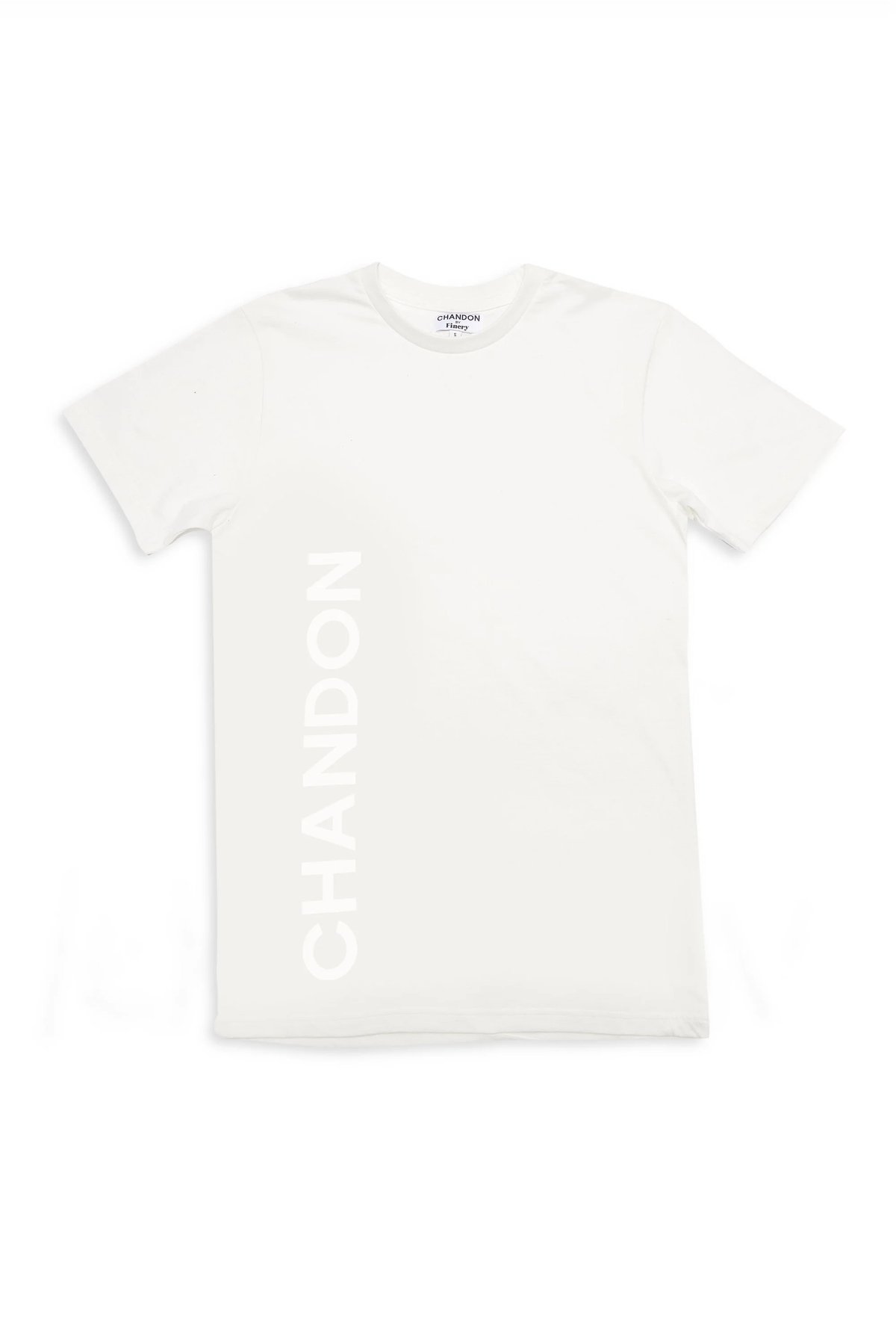 Flat lay of Finery x Chandon tee shirt designed by Finery for Iconic Winery in Napa.