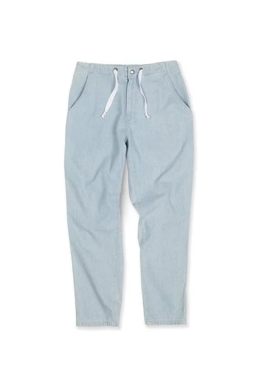 light denim hospitality cotton twill drawstring chinos uniform by finery