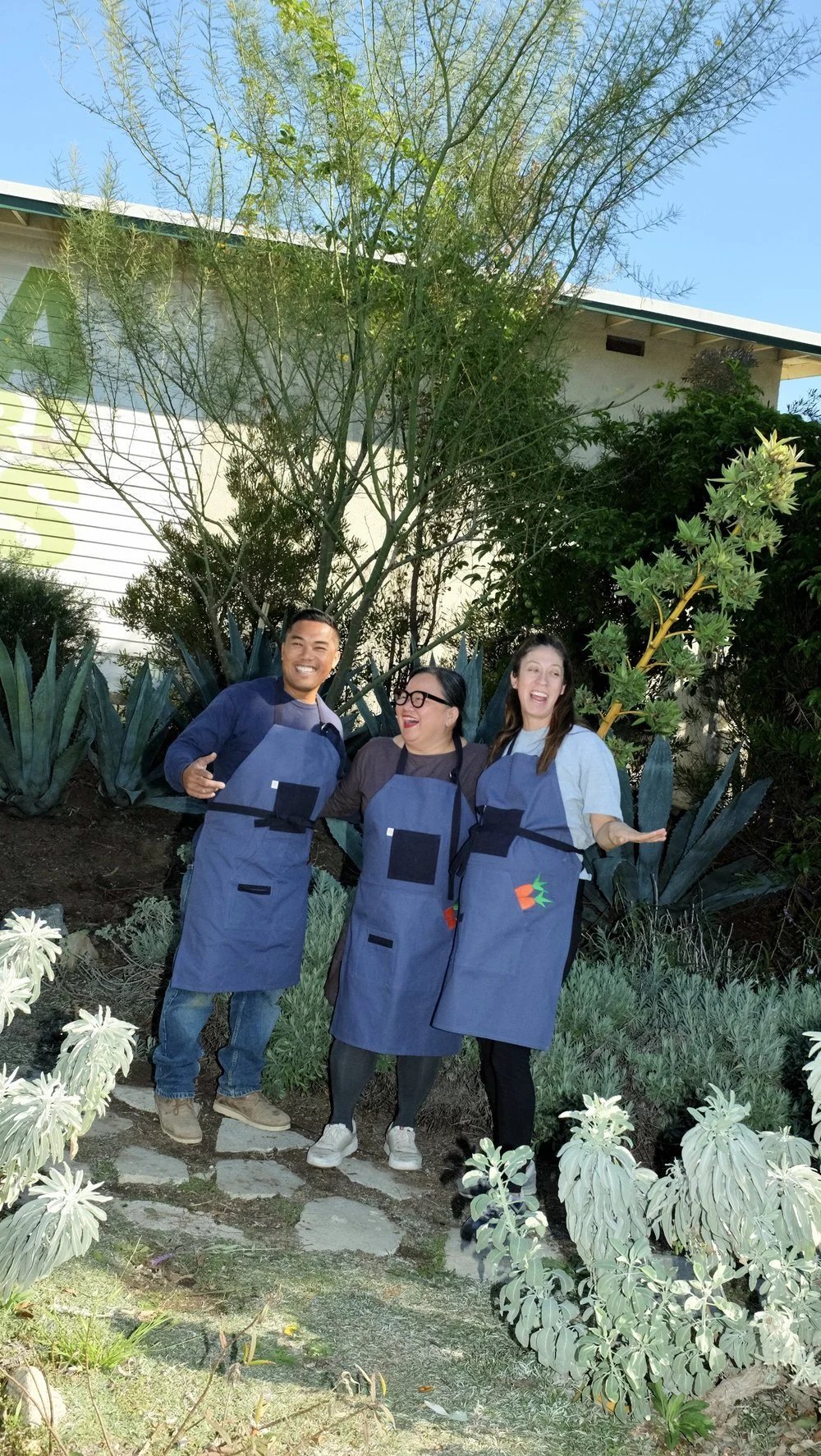 Blue Restaurant Cotton Canvas Apron Uniform for Alma by Finery