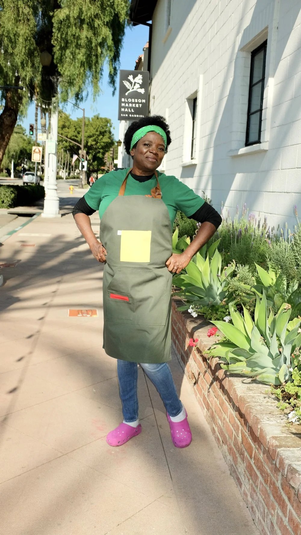 Green Restaurant Cotton Canvas Apron by Caribbean Gourmet for Finery