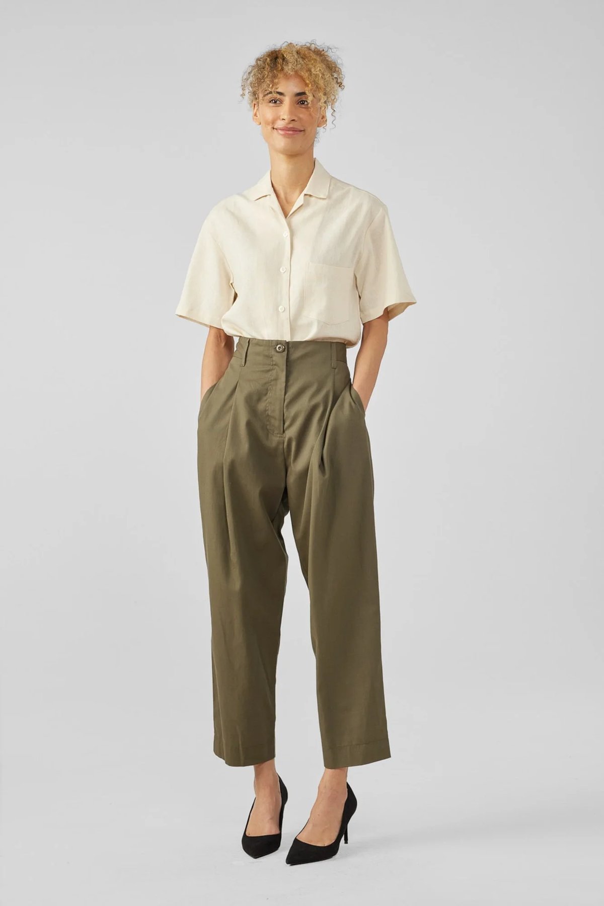 olive ba twill hospitality pleated pant uniform by finery  