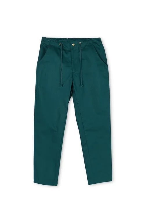 emerald green hospitality cotton twill drawstring chinos uniform by finery