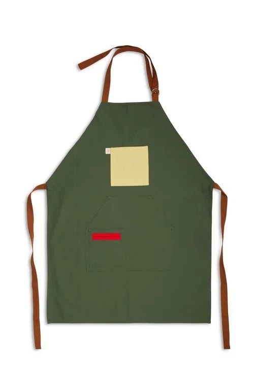 Green Restaurant Cotton Canvas Apron by Caribbean Gourmet for Finery