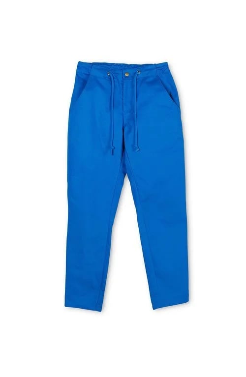 morroccan blue hospitality cotton twill drawstring chinos uniform by finery
