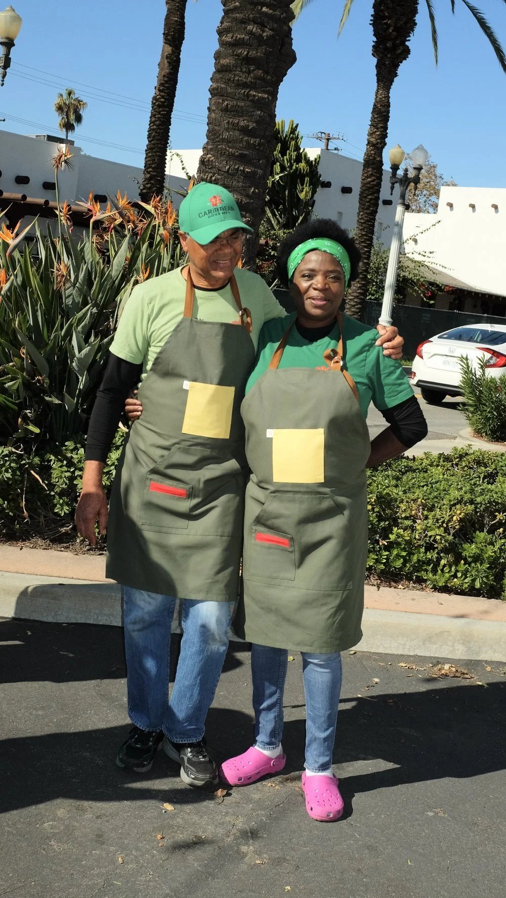 Green Restaurant Cotton Canvas Apron by Caribbean Gourmet for Finery