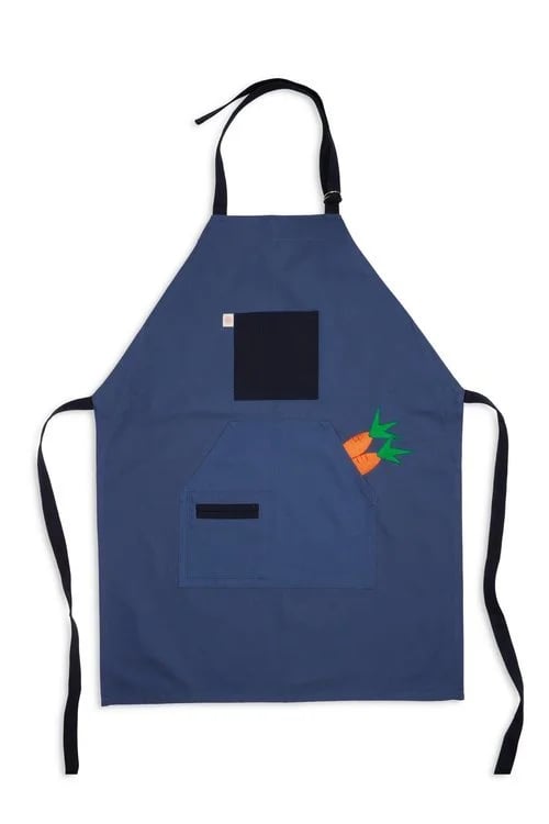 Blue Restaurant Cotton Canvas Apron Uniform for Alma by Finery