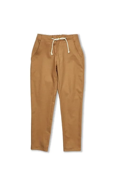 british khaki hospitality cotton twill drawstring chinos uniform by finery