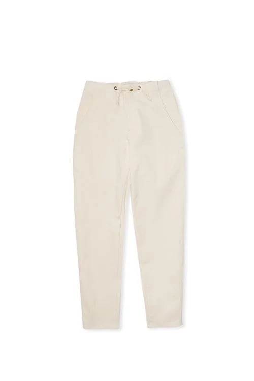 Ecru hospitality cotton twill drawstring chinos uniform by finery