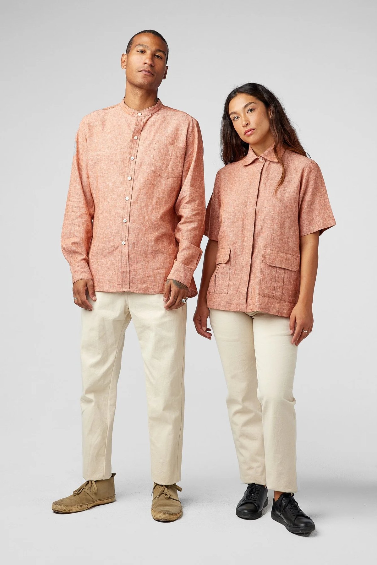 ecru cotton twill hospitality loose chinos uniforms by finery  