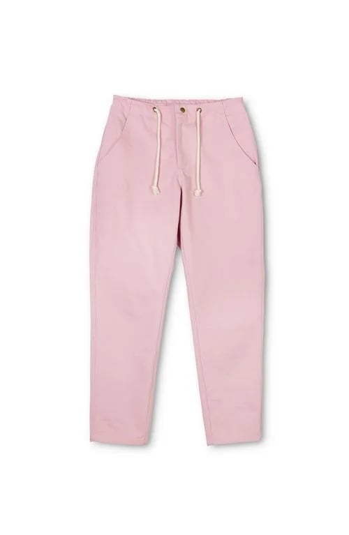 dusty pink hospitality cotton twill drawstring chinos uniform by finery